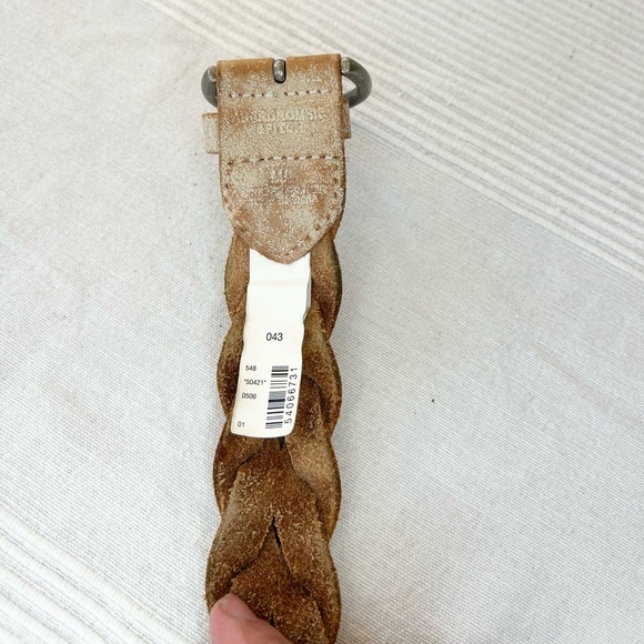 Abercrombie & Fitch Women's Cream and Tan Braided Leather Belt - Picture 8 of 11